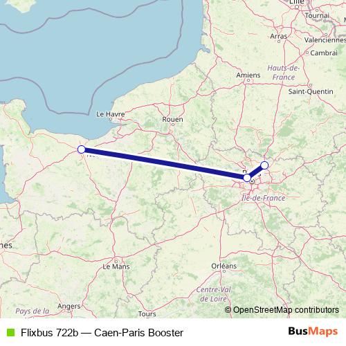 Flixbus 722b bus Line Map