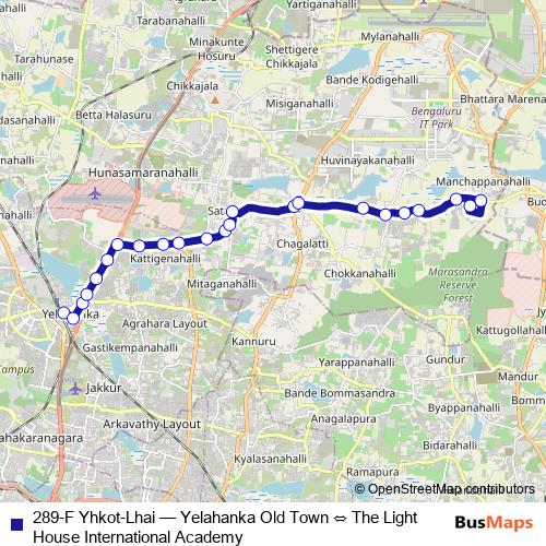 289-F Yhkot-Lhai bus Line Map