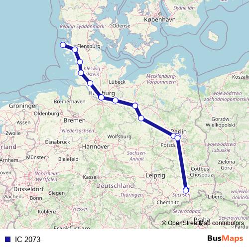 IC 2073 rail Line Map