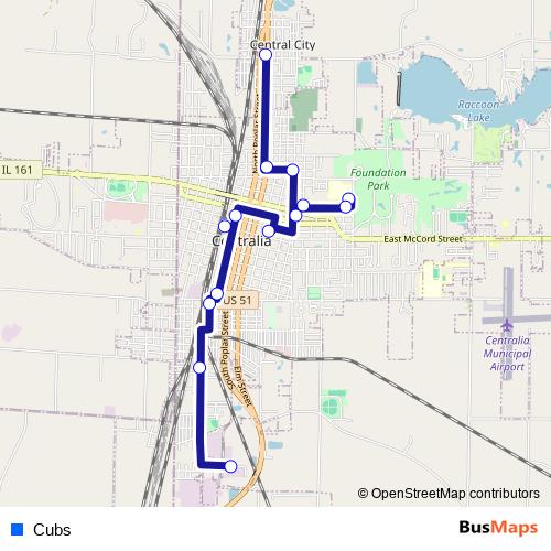 Cubs bus Line Map