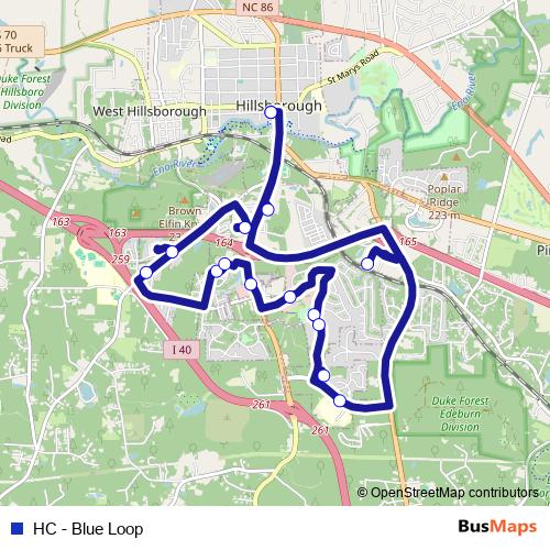 HC - Blue Loop bus Line Map