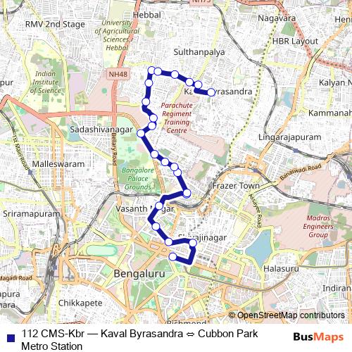 112 CMS-Kbr bus Line Map