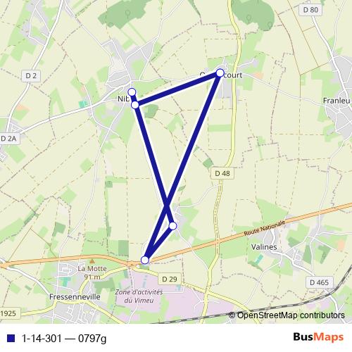 1-14-301 bus Line Map