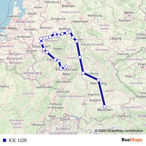 ICE 1228 rail Line Map