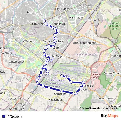 772down bus Line Map