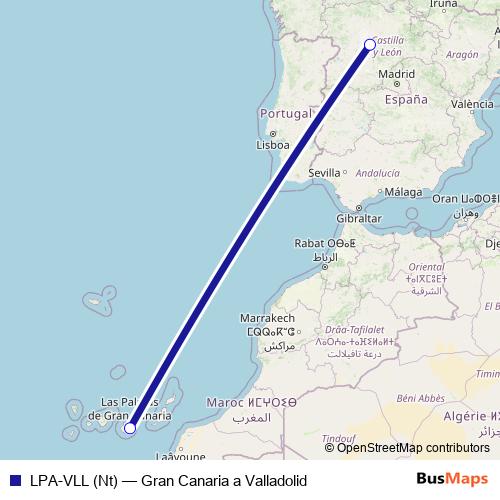 LPA-VLL (Nt) air Line Map
