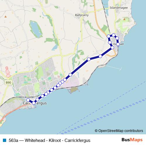 563a bus Line Map
