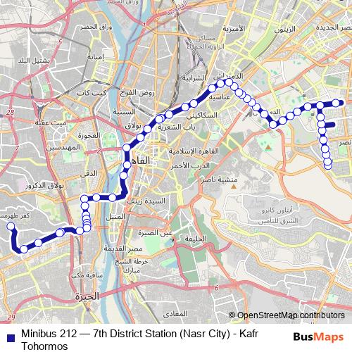 Minibus 212 bus Line Map