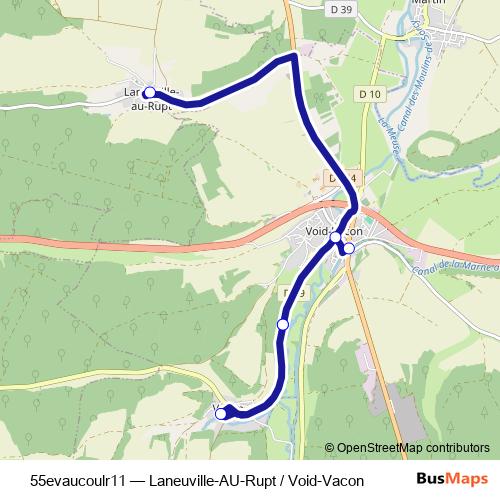 55evaucoulr11 bus Line Map