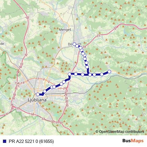PR A22 5221 0 (61655) bus Line Map