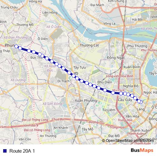Route 20A 1 bus Line Map