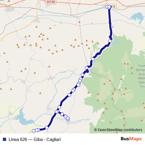 Linea 826 bus Line Map