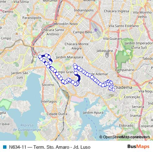 N634-11 bus Line Map