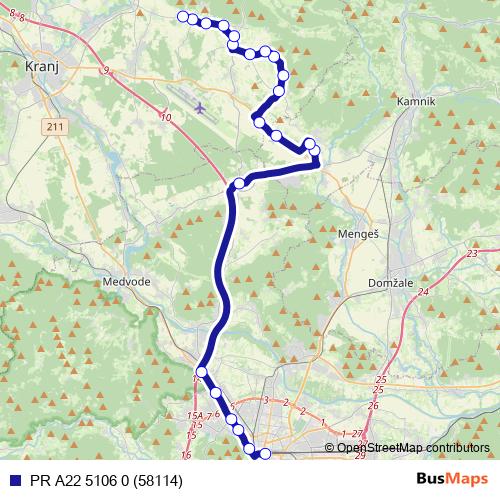 PR A22 5106 0 (58114) bus Line Map
