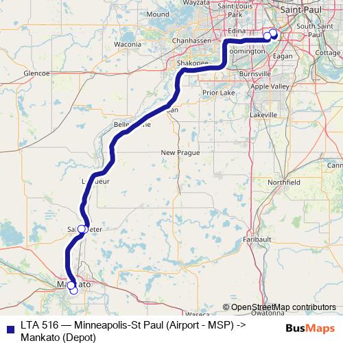 LTA 516 bus Line Map