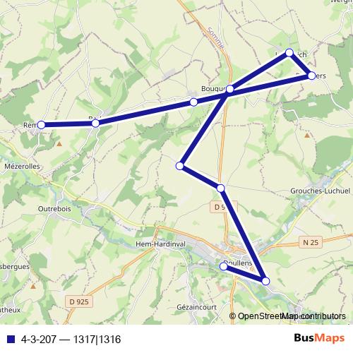 4-3-207 bus Line Map