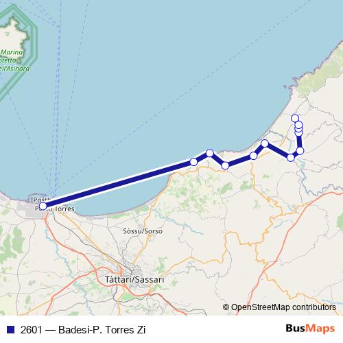 2601 bus Line Map
