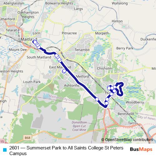 2601 bus Line Map