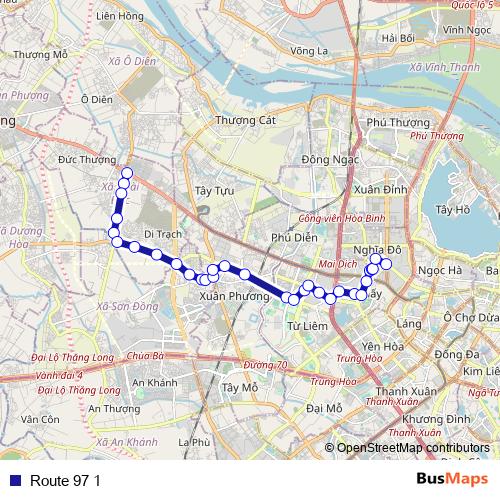 Route 97 1 bus Line Map