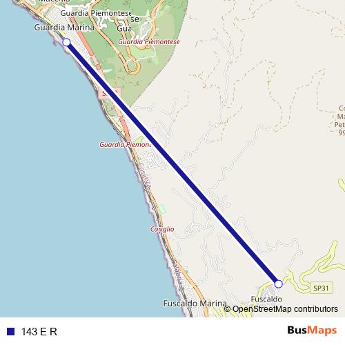 143 E R bus Line Map