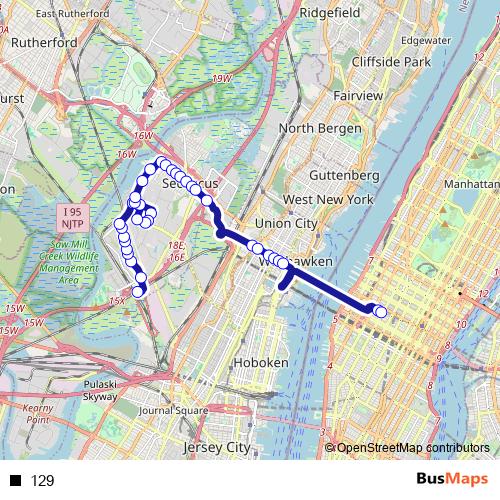 129 bus Line Map