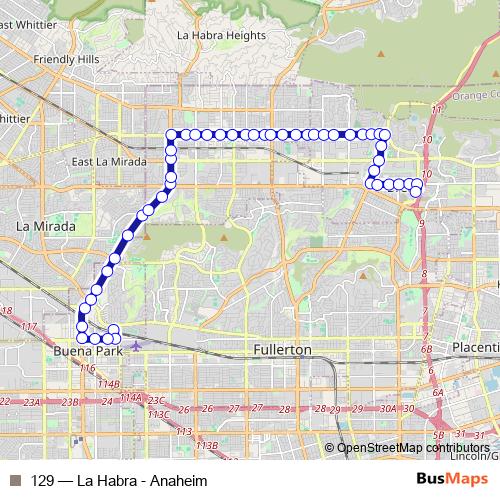 129 bus Line Map