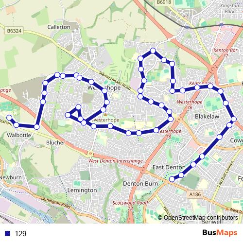 129 bus Line Map