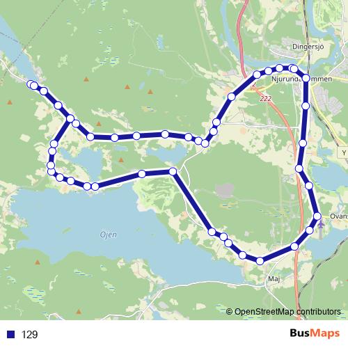 129 bus Line Map