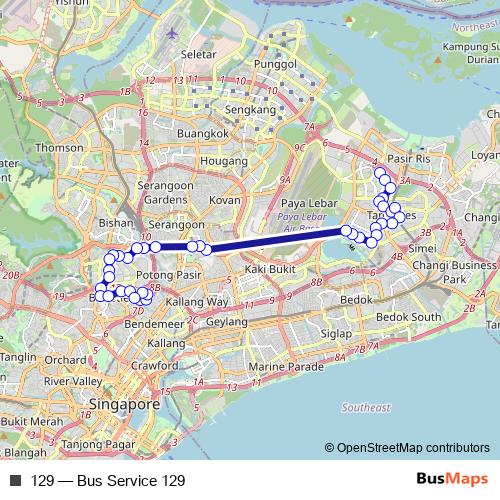 129 bus Line Map