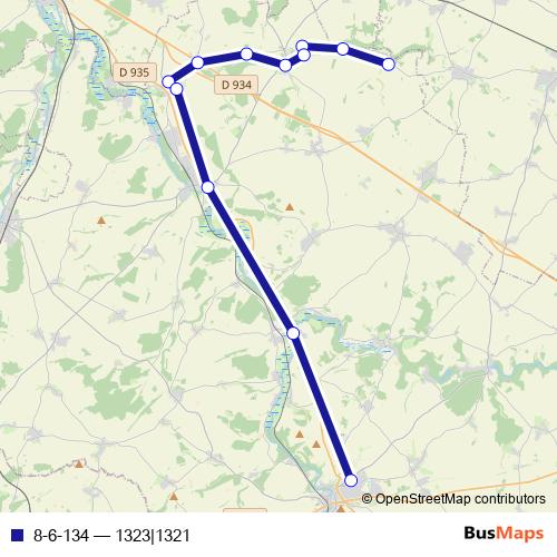 8-6-134 bus Line Map