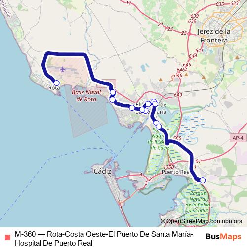 M-360 bus Line Map