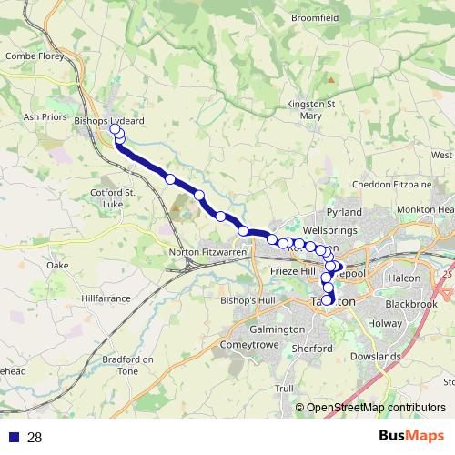 28 bus Line Map