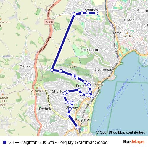 28 bus Line Map
