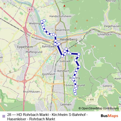 28 bus Line Map