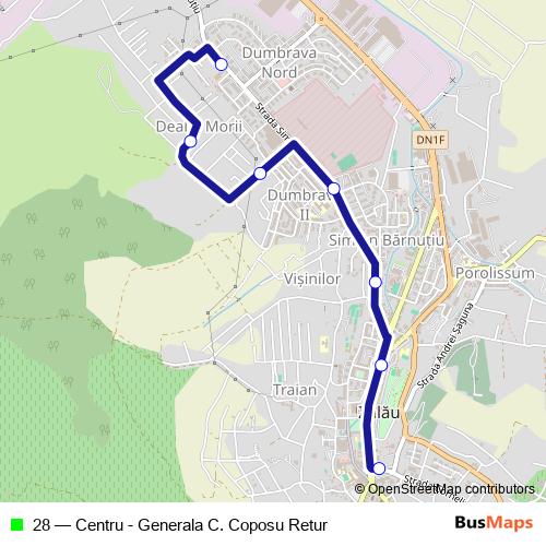 28 bus Line Map