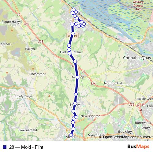 28 bus Line Map
