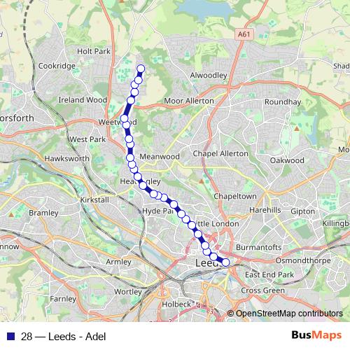 28 bus Line Map