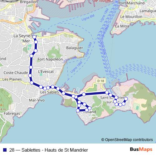 28 bus Line Map