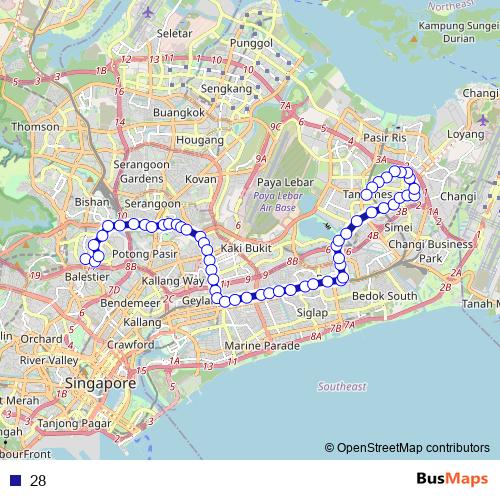 28 bus Line Map