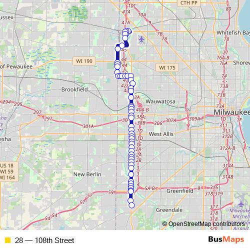 28 bus Line Map