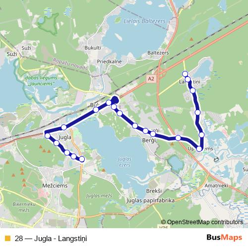 28 bus Line Map