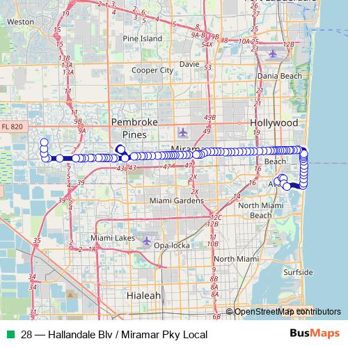 28 bus Line Map
