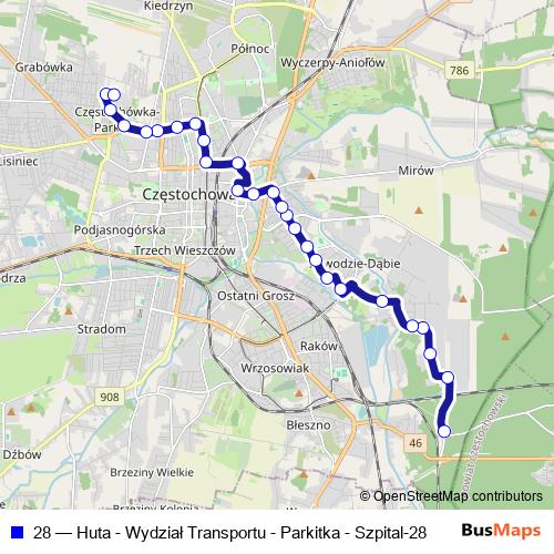 28 bus Line Map