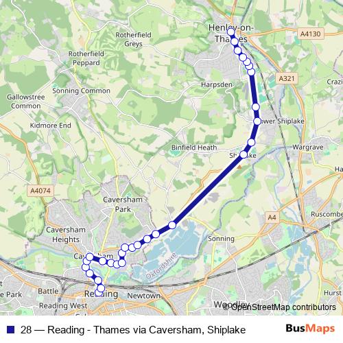 28 bus Line Map