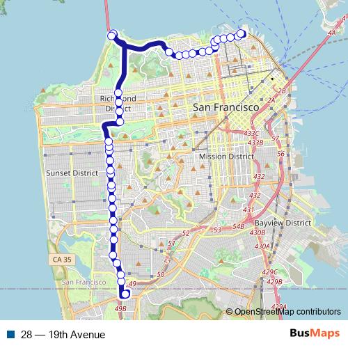 28 bus Line Map