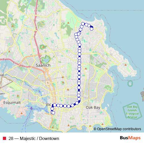 28 bus Line Map