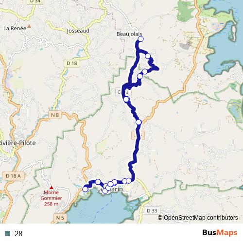 28 bus Line Map