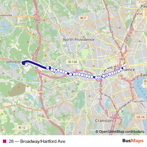 28 bus Line Map