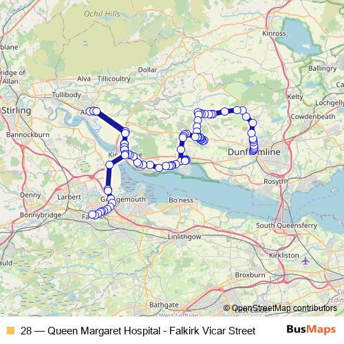 28 bus Line Map