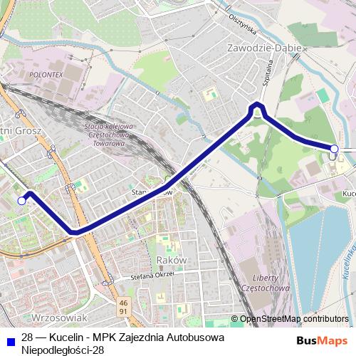 28 bus Line Map